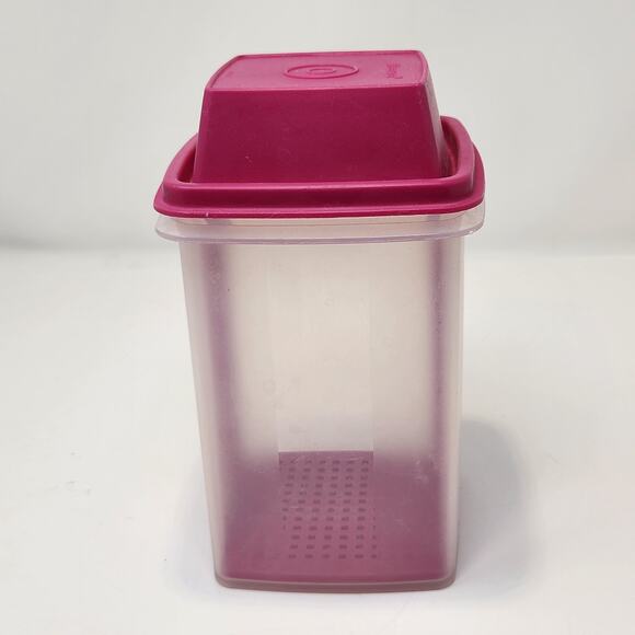 Tupperware Pick A Deli Pink Clear Pickle Keeper 1330-18 Square Container 3 Piece - Picture 3 of 8